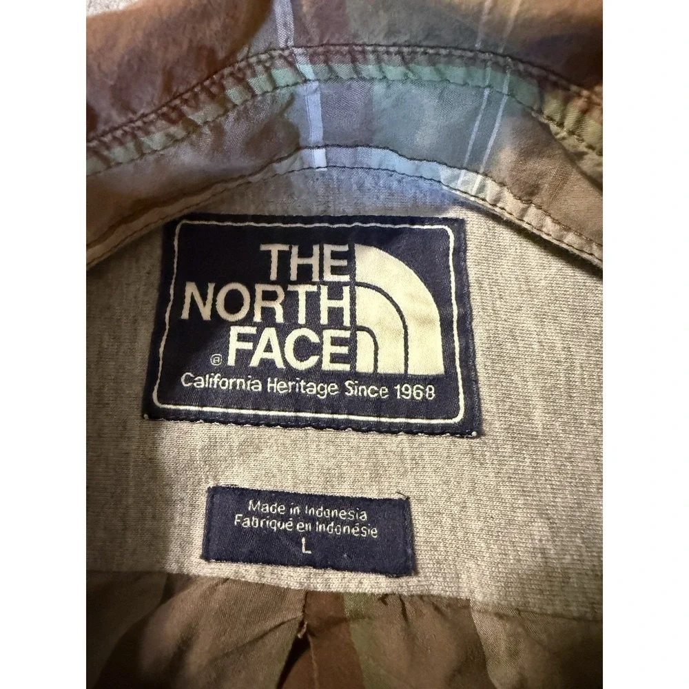 The North Face Men's L Plaid Long Sleeve Button Down Shirt Brown Green Outdoor